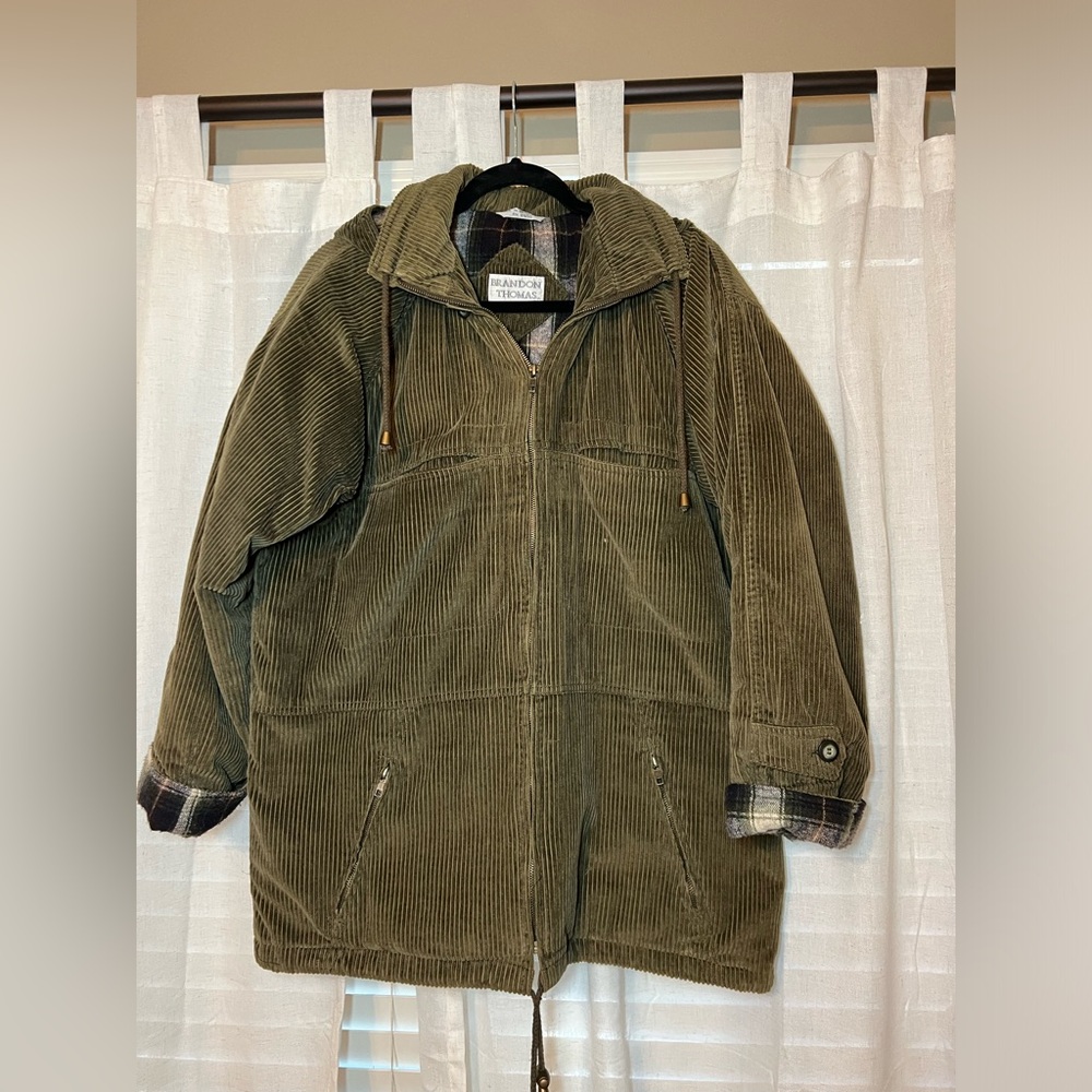 Vintage Brandon Thomas corduroy green jacket shacket